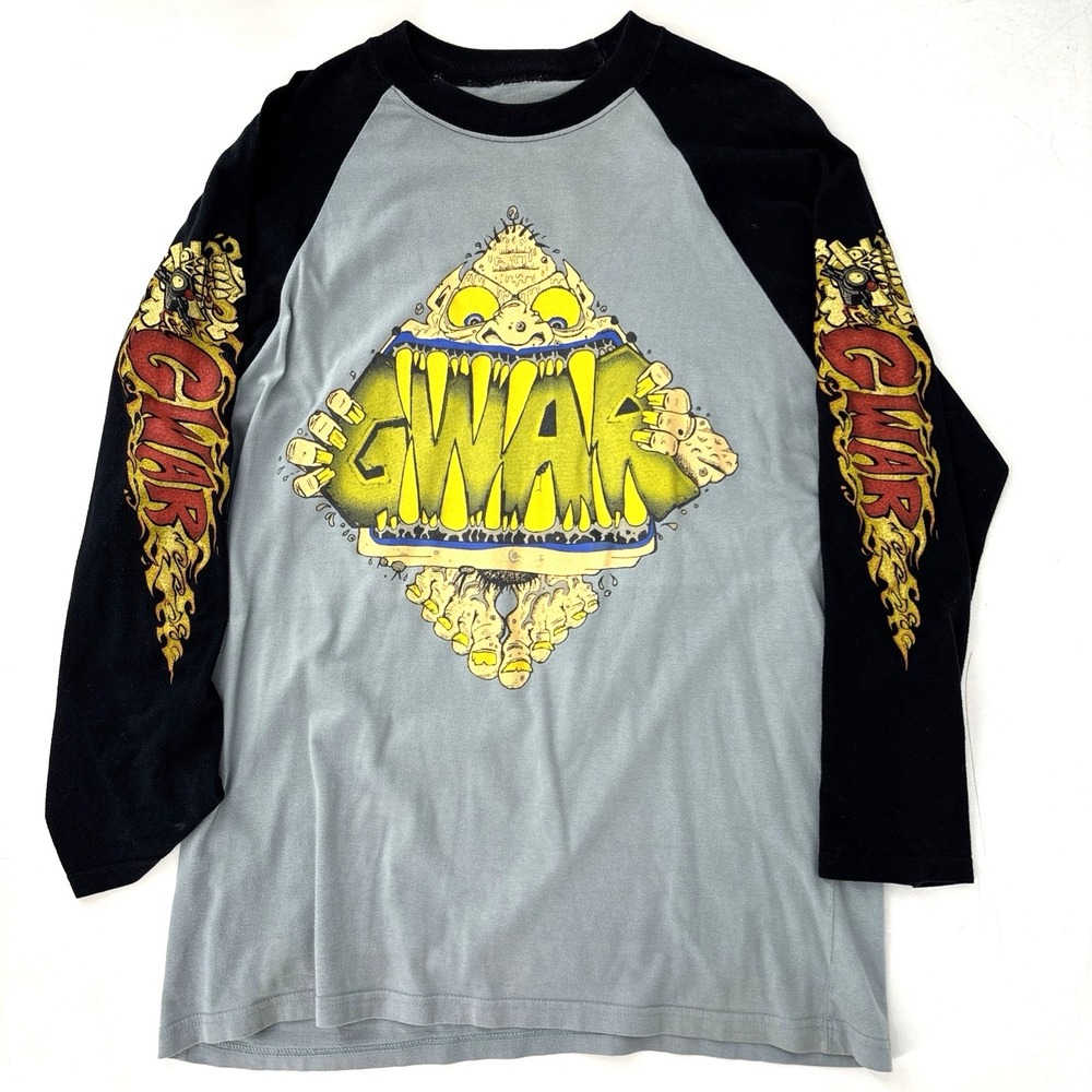 Vintage GWAR 90s Carneval of Chaos‎ Raglan Baseball T-Shirt Metal Punk Band XL